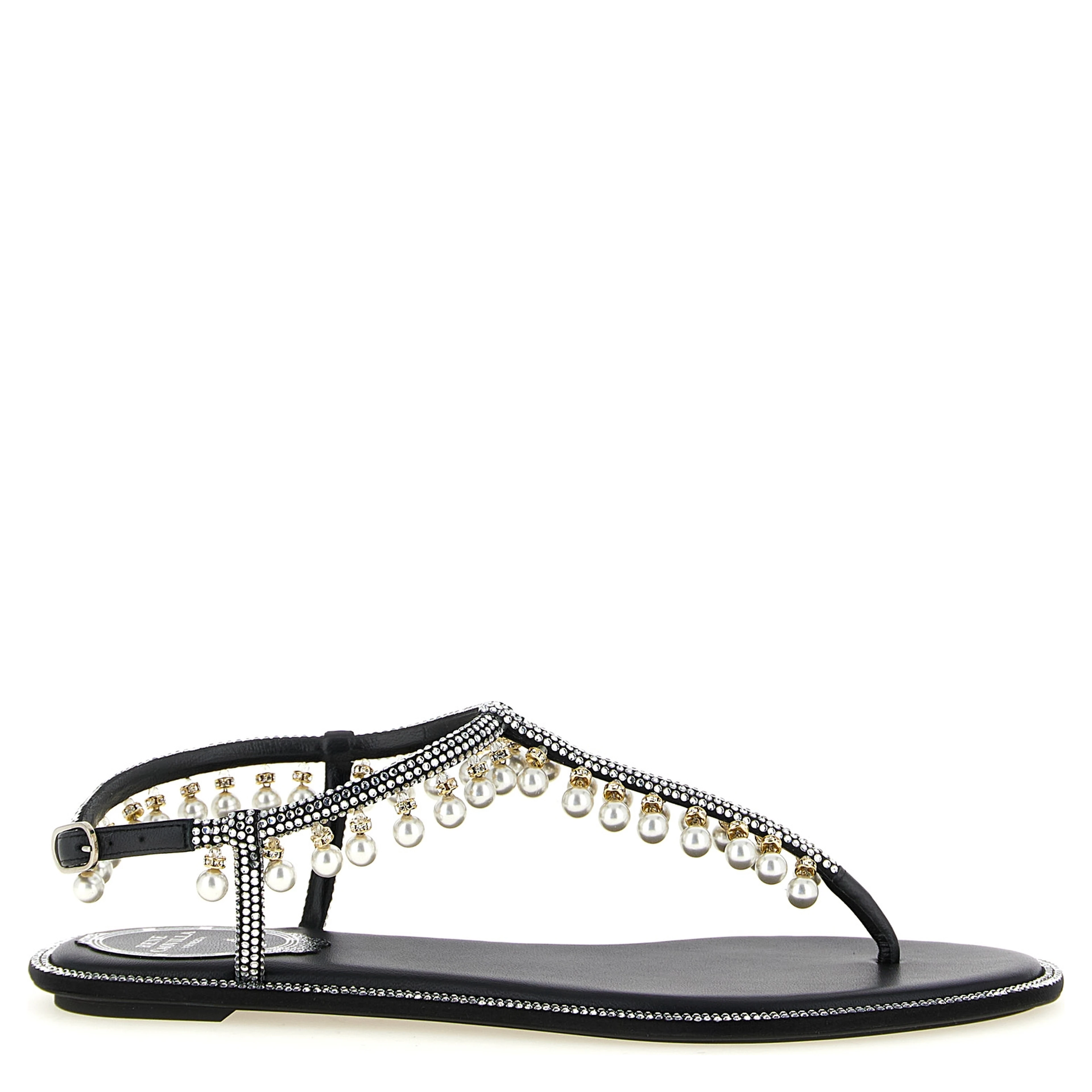 Bicolor Viscose Flat Sandals