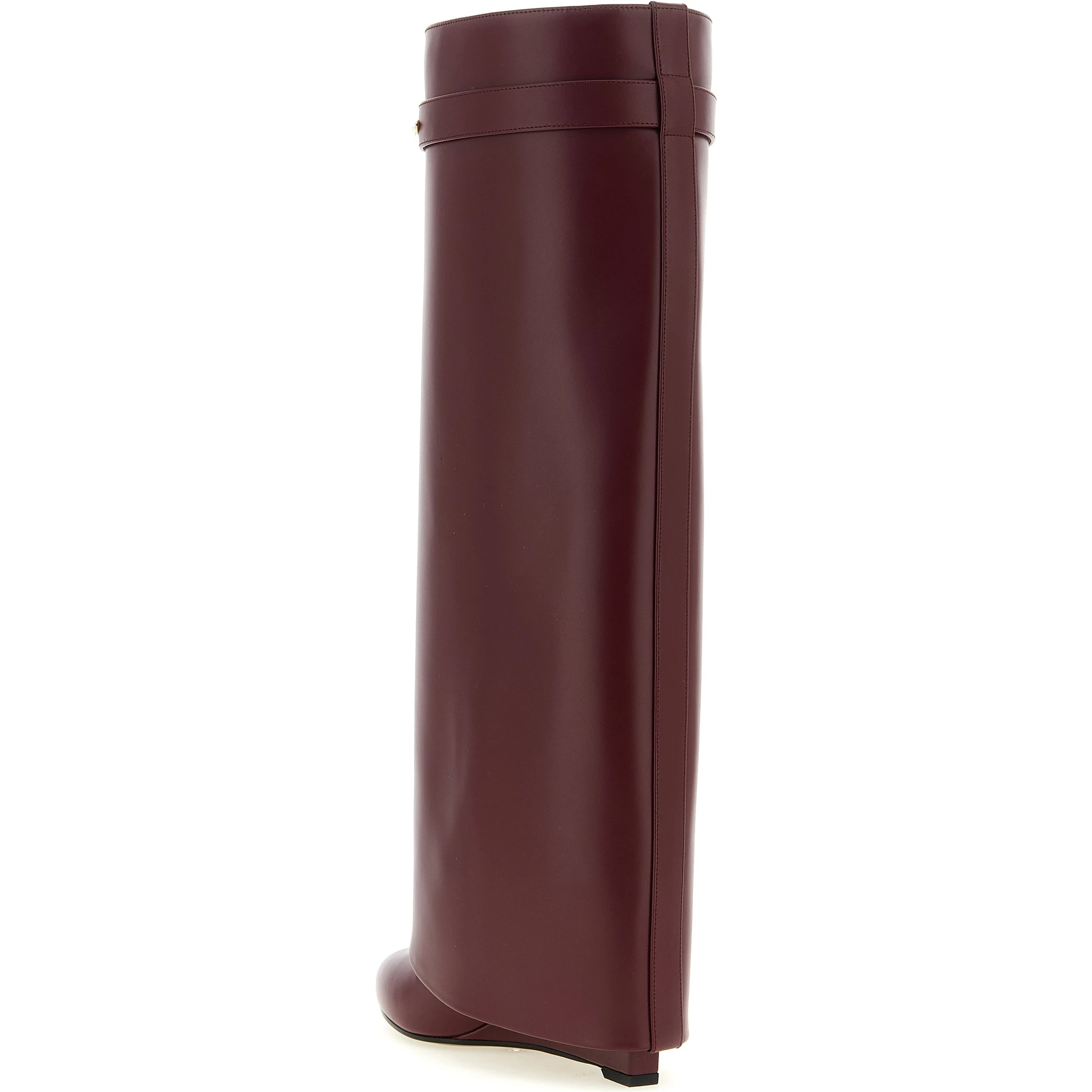 Bordeaux Calfskin Over The Knee