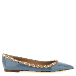 Gray Leather Ballet Flats