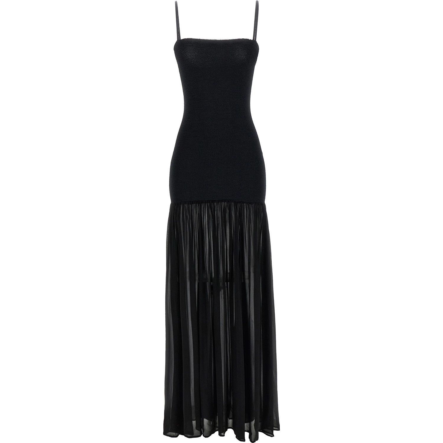 Black Polyamide Long Dress