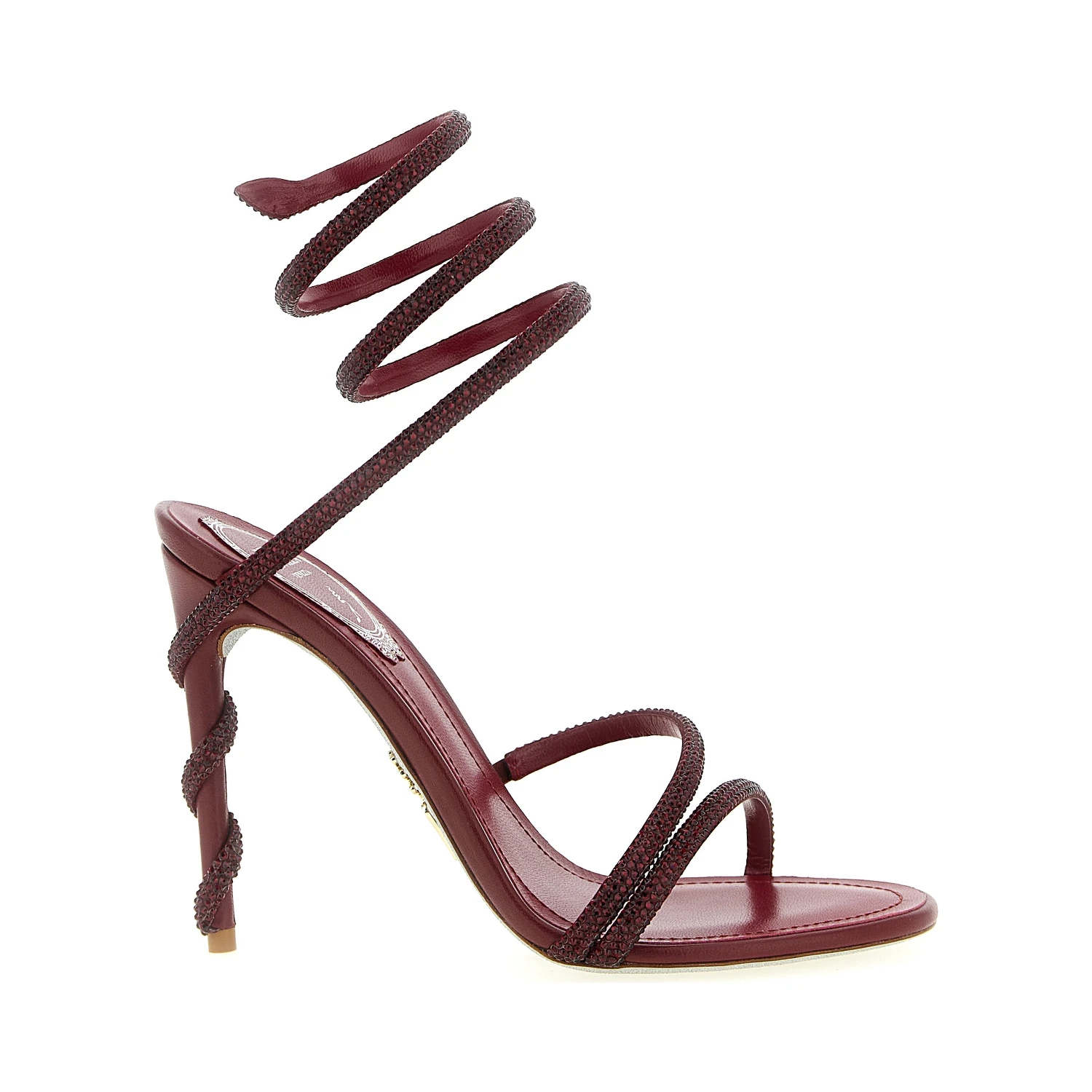 Bordeaux Viscose Stiletto Heel Sandals