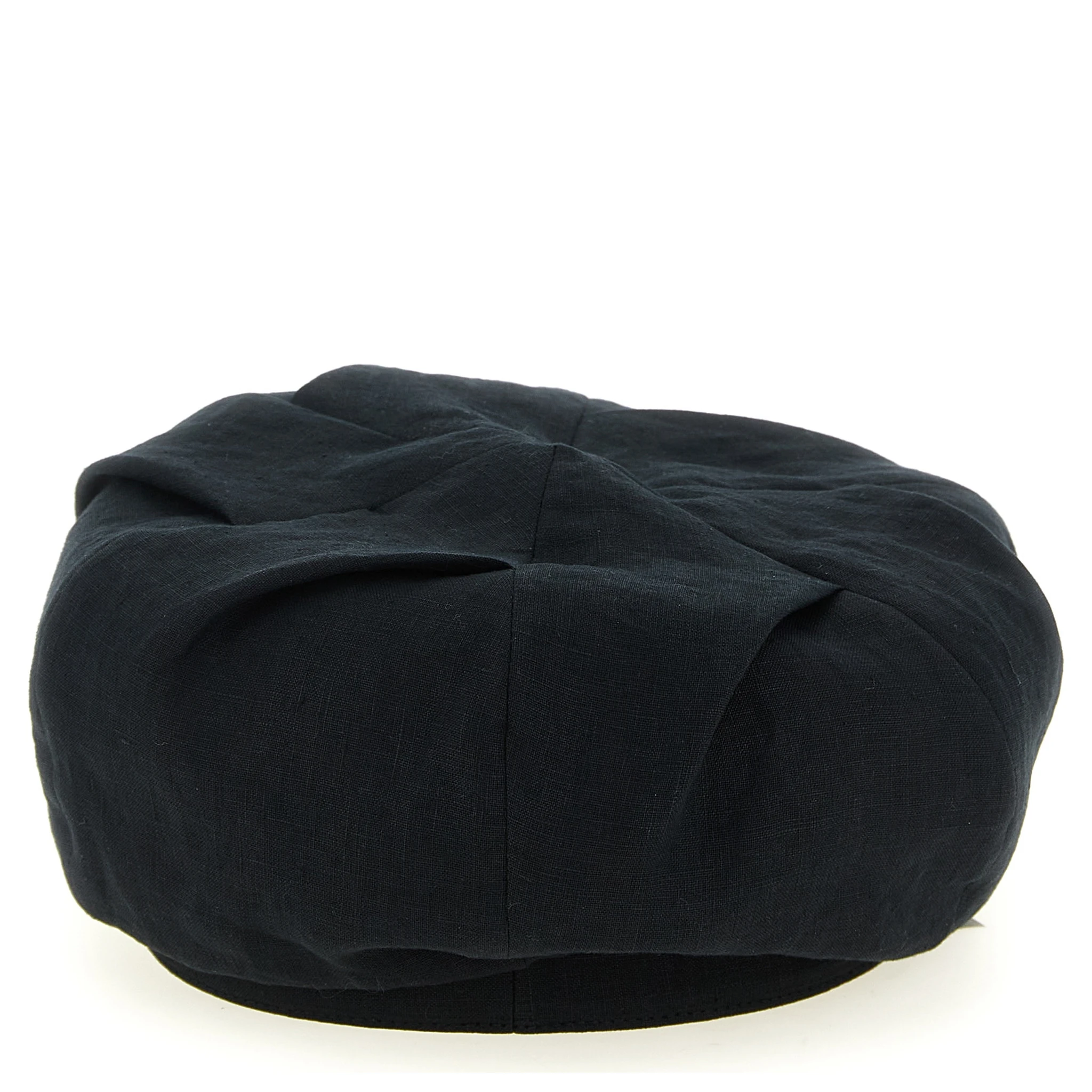 Black Linen Fatcap Hat
