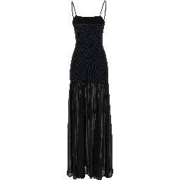 Black Polyamide Long Dress
