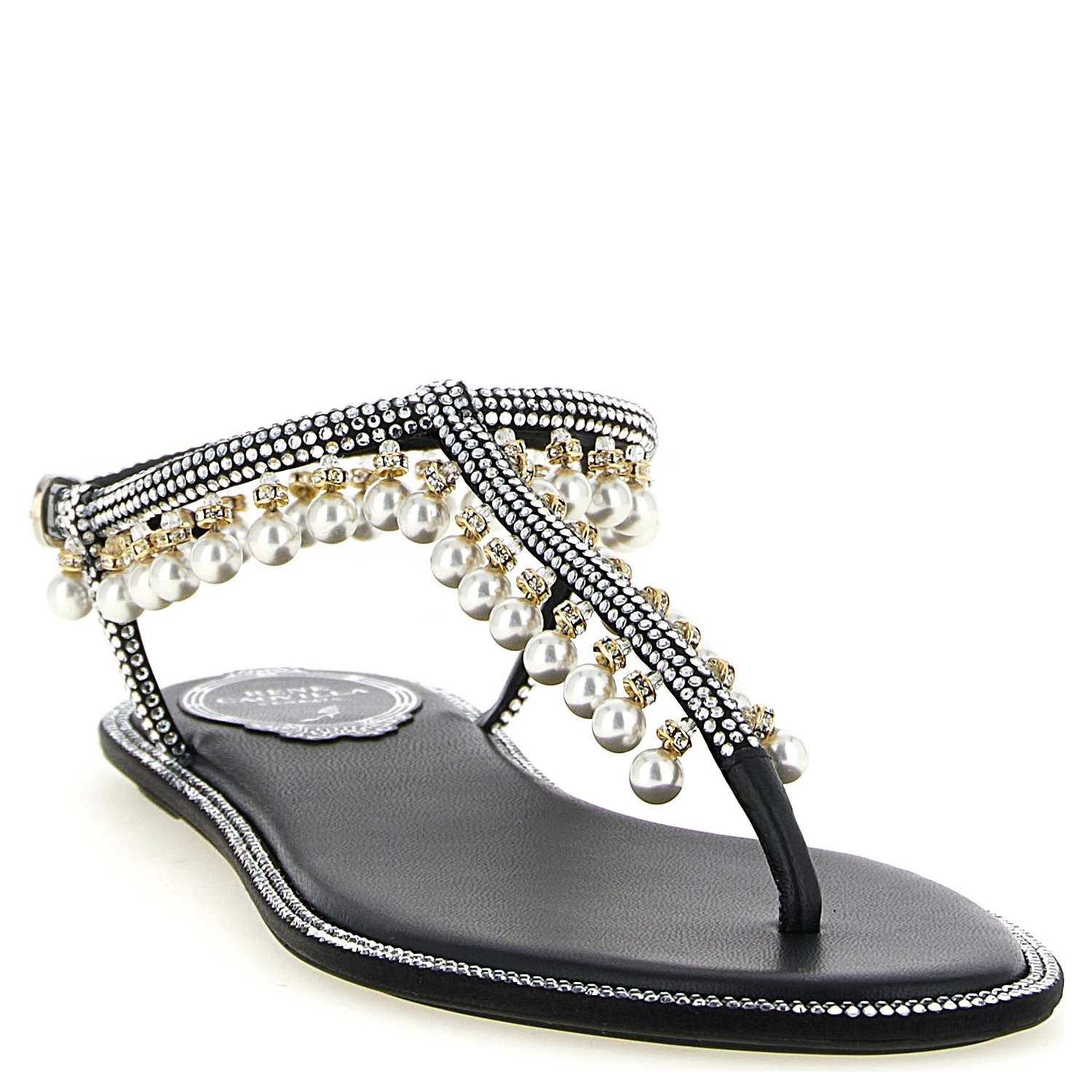 Bicolor Viscose Flat Sandals