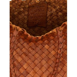 حقيبة كتف من جلد العجل البني