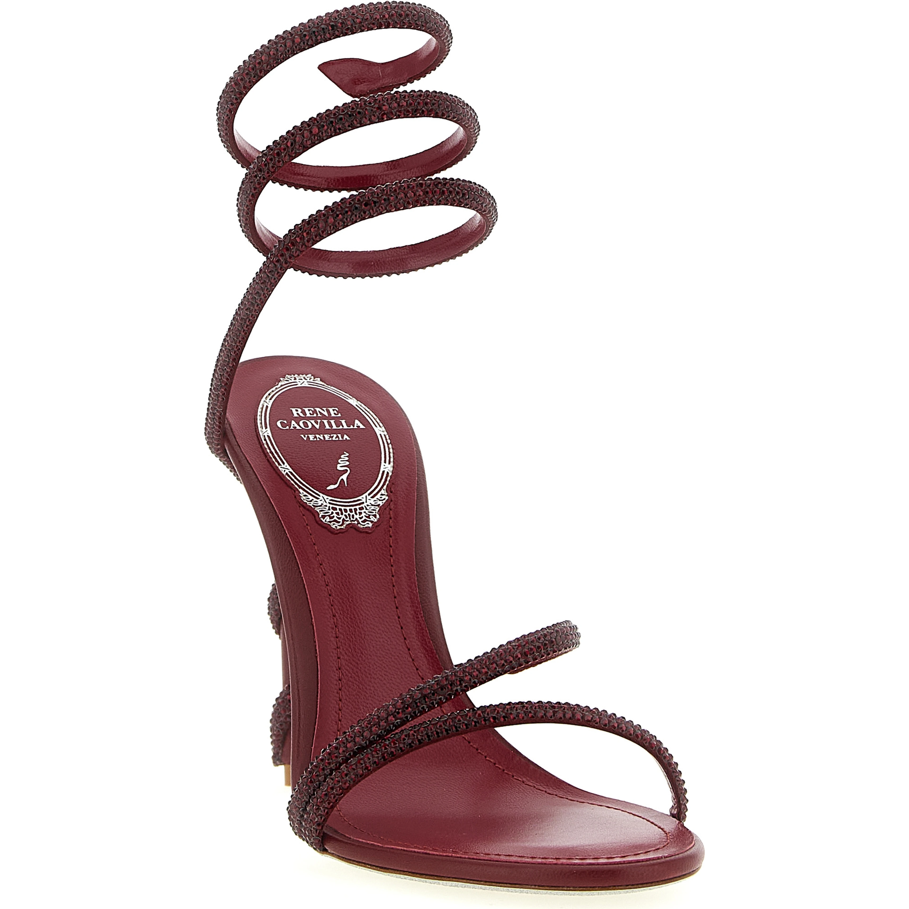 Bordeaux Viscose Stiletto Heel Sandals