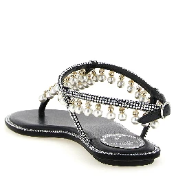 Bicolor Viscose Flat Sandals