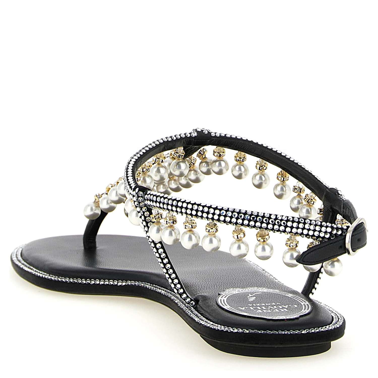 Bicolor Viscose Flat Sandals