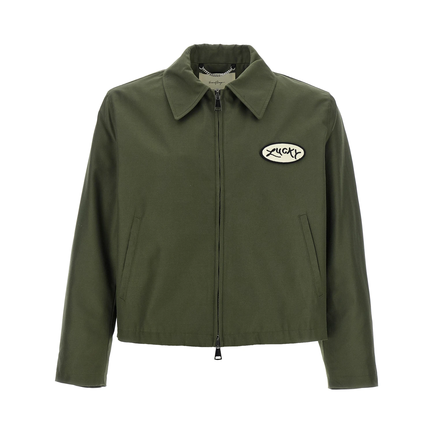 Bicolor Polyester Full-Length Jacket