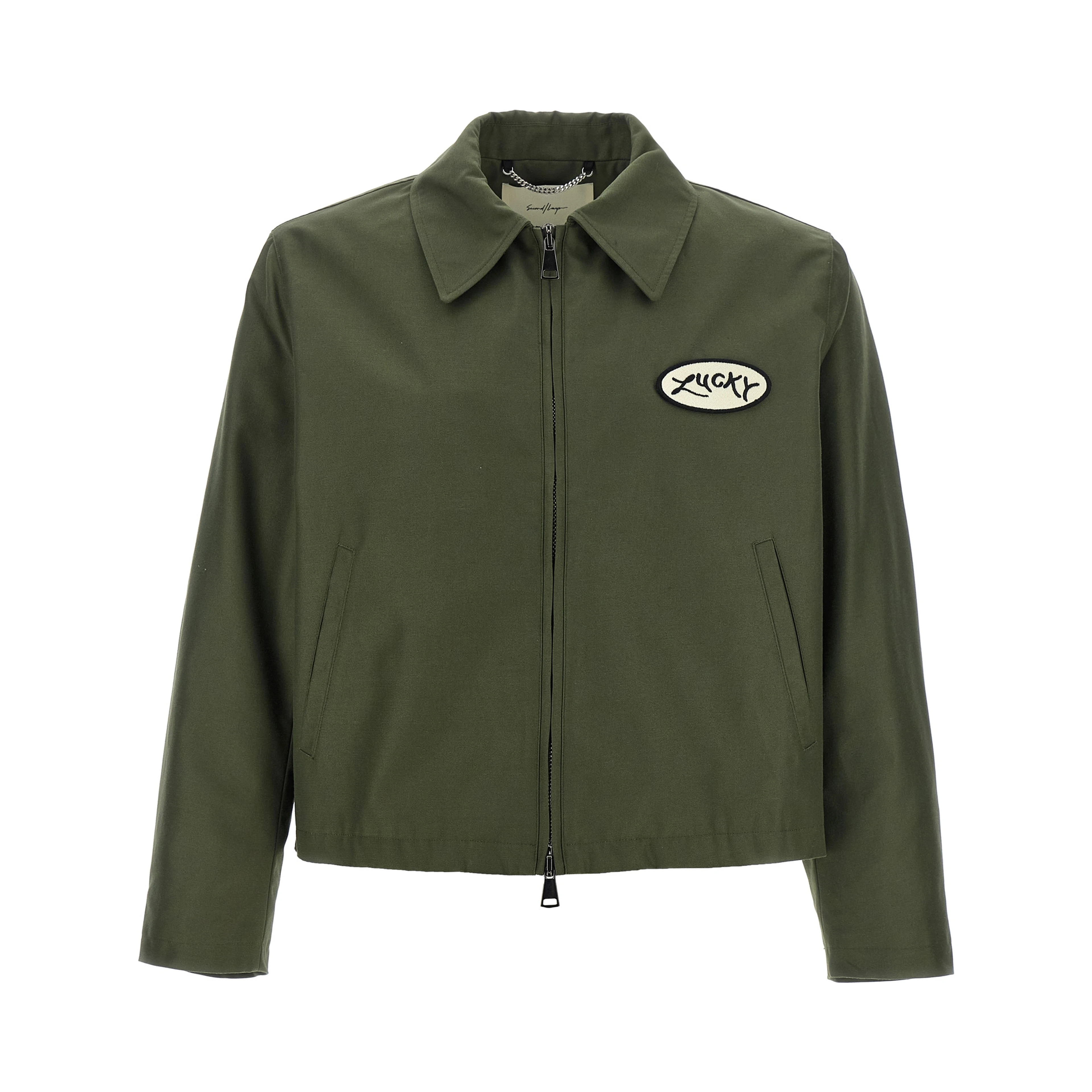 Bicolor Polyester Full-Length Jacket