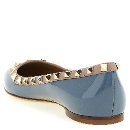 Gray Leather Ballet Flats