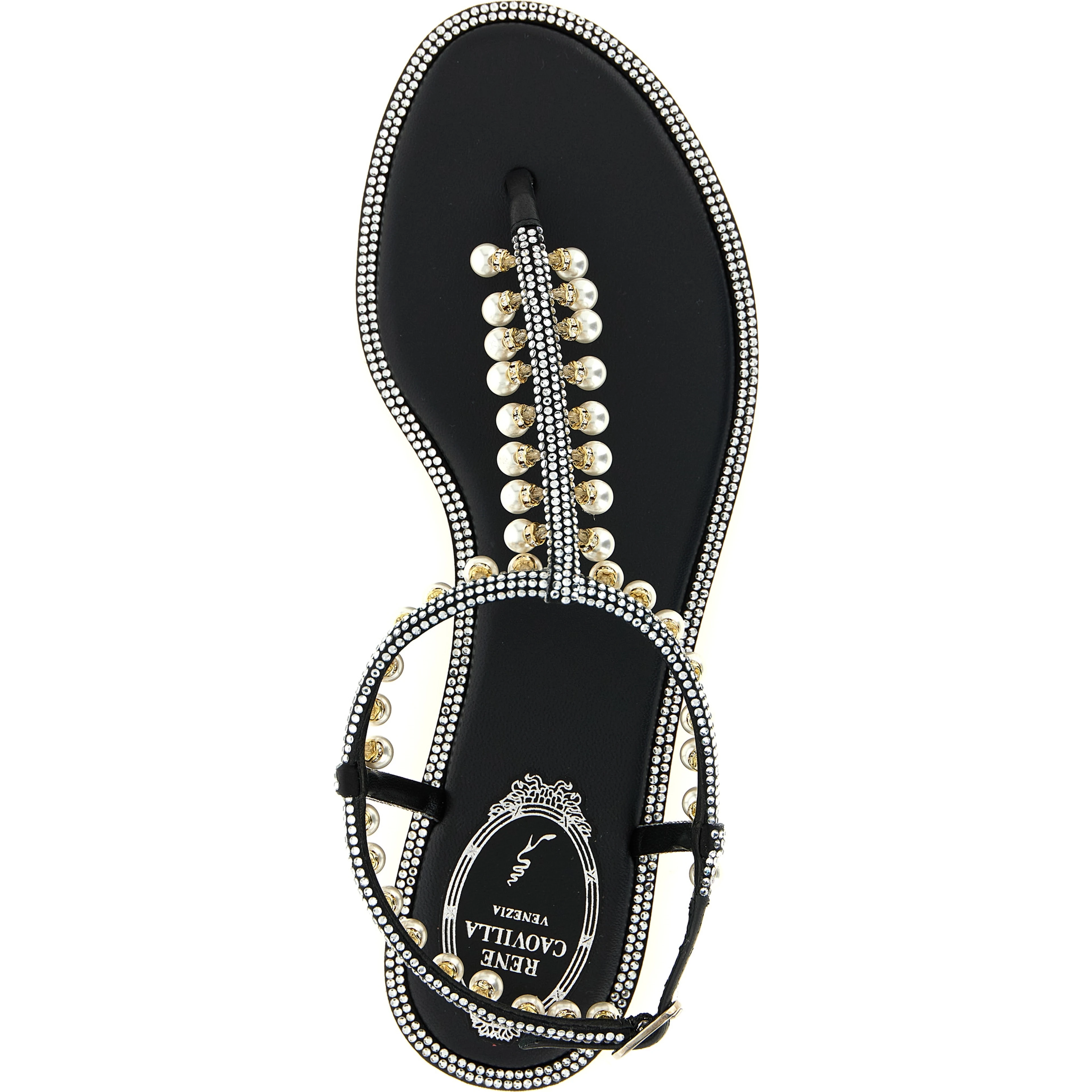 Bicolor Viscose Flat Sandals