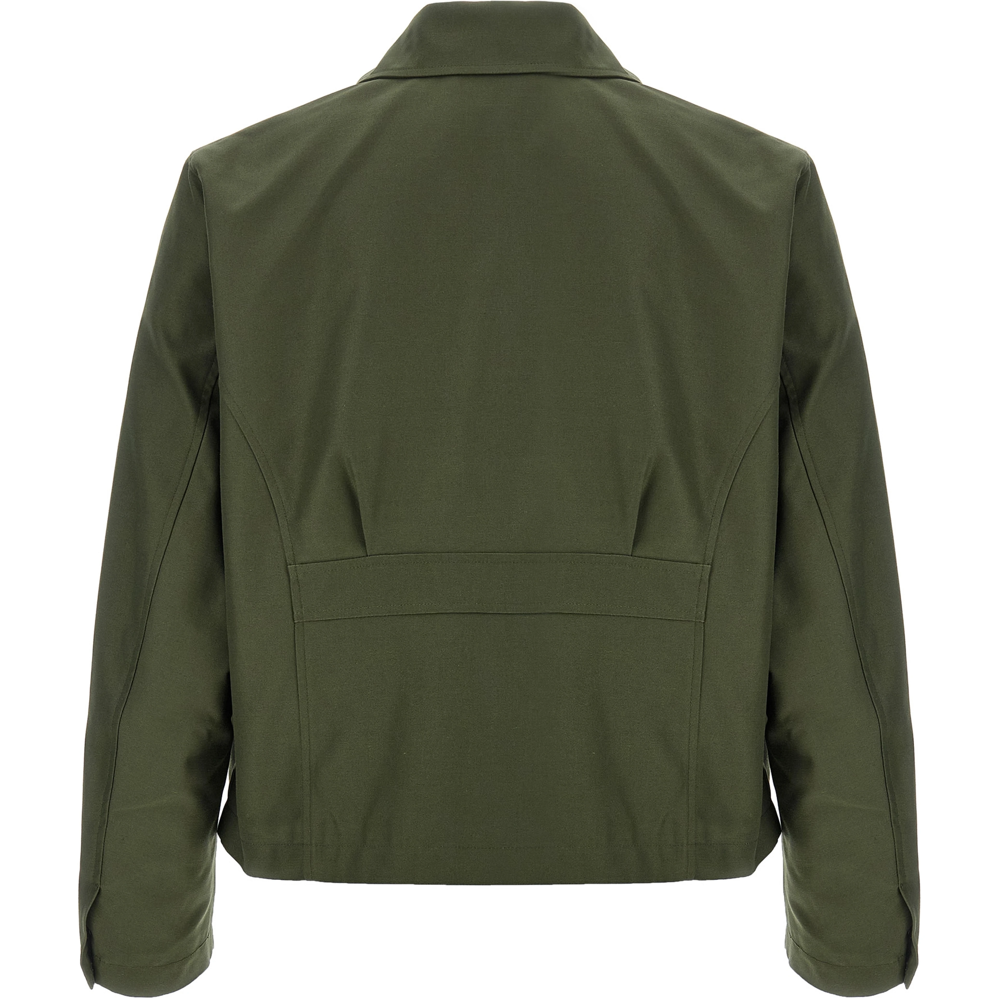 Bicolor Polyester Full-Length Jacket