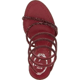 Bordeaux Viscose Stiletto Heel Sandals