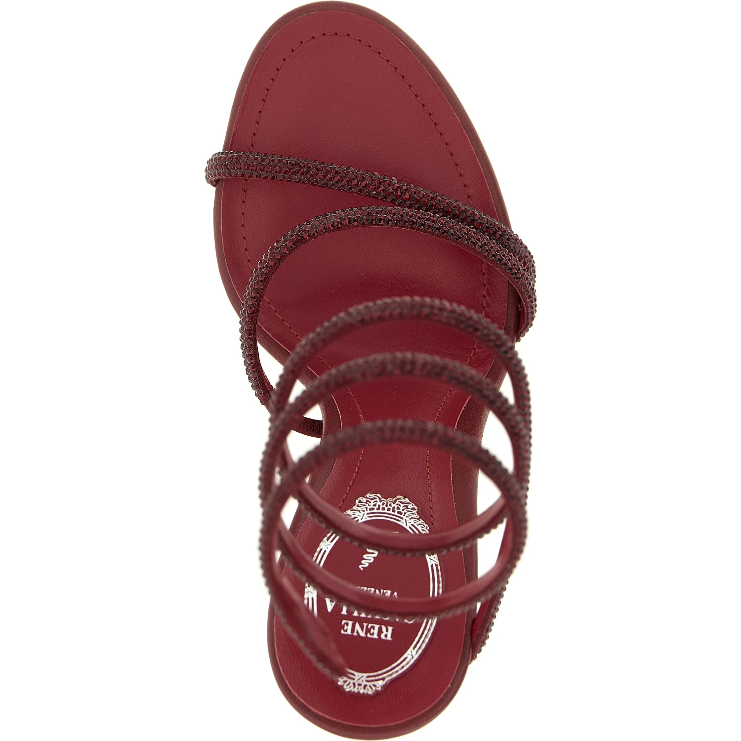 Bordeaux Viscose Stiletto Heel Sandals