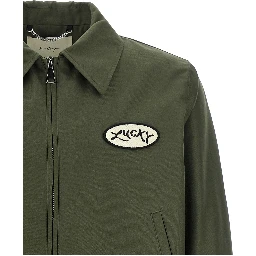 Bicolor Polyester Full-Length Jacket