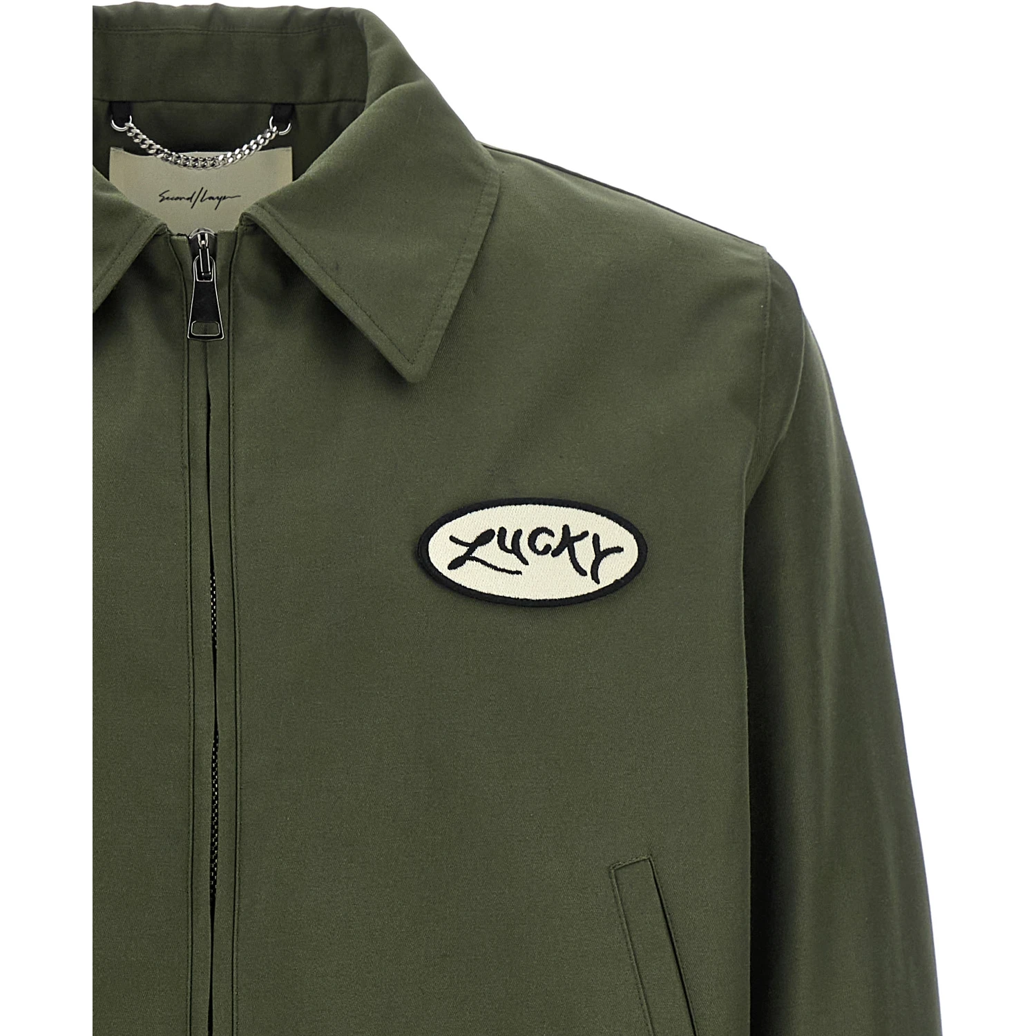Bicolor Polyester Full-Length Jacket