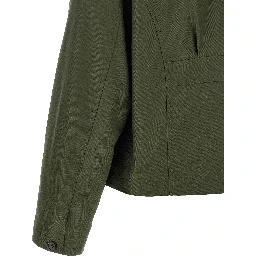 Bicolor Polyester Full-Length Jacket
