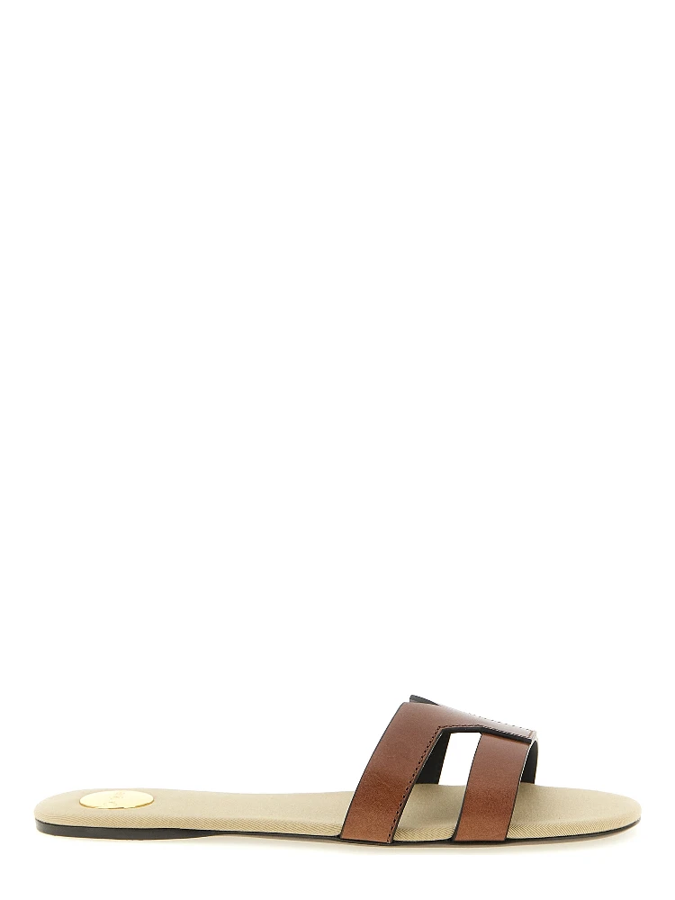 Brown Calfskin Slides