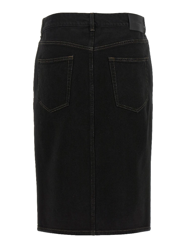 Black Cotton Midi Skirt alternative