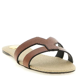 Brown Calfskin Slides