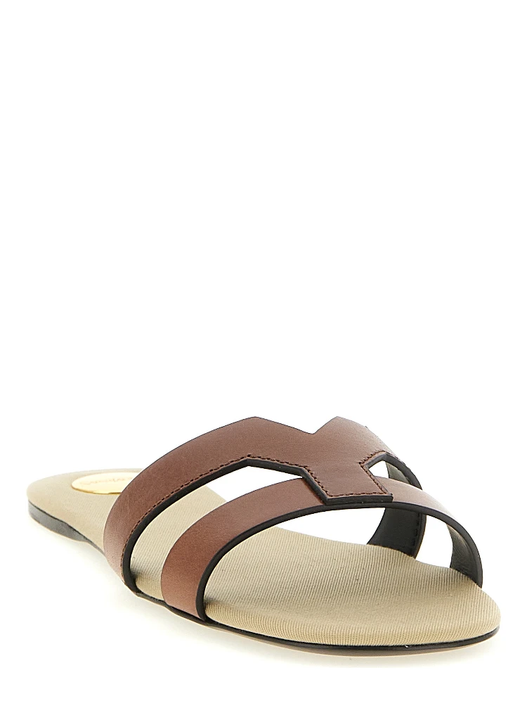 Brown Calfskin Slides alternative