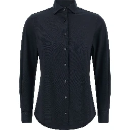 Blue Polyamide Blouse