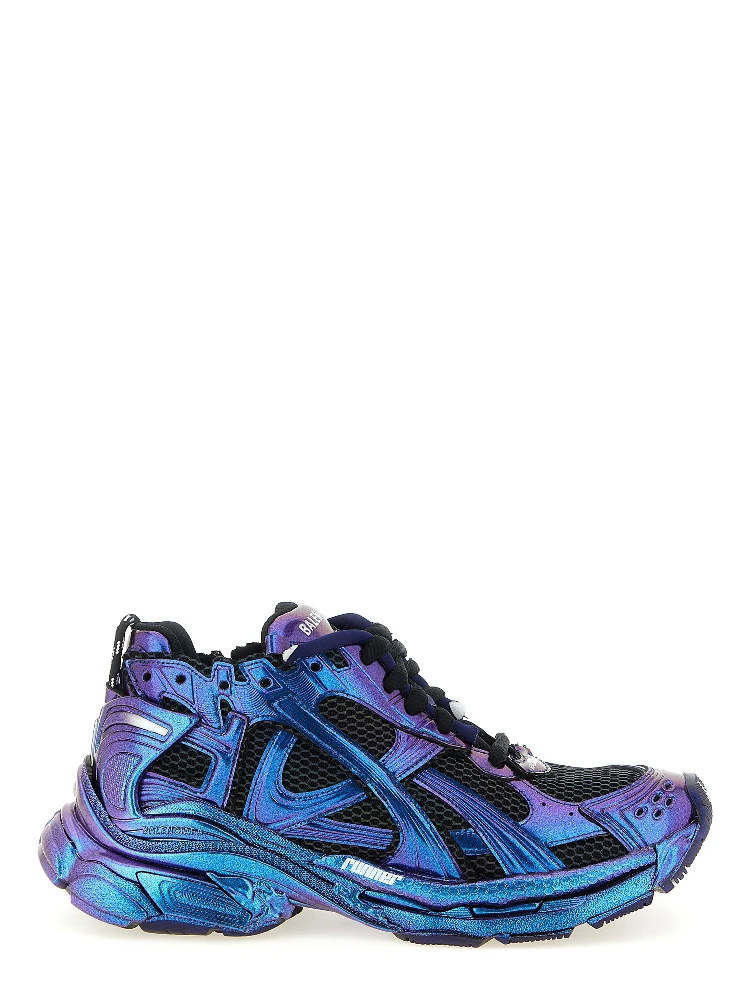 Blue Polyethylene Athletic Sneakers