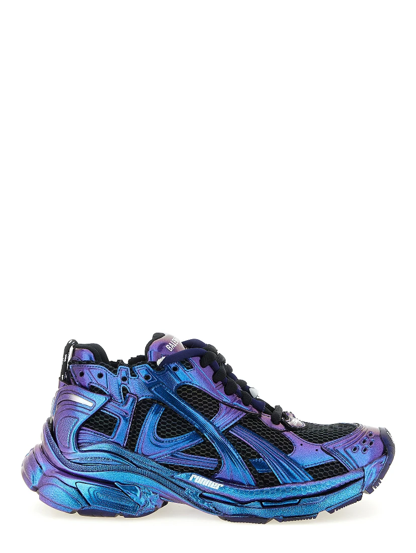 Blue Polyethylene Athletic Sneakers