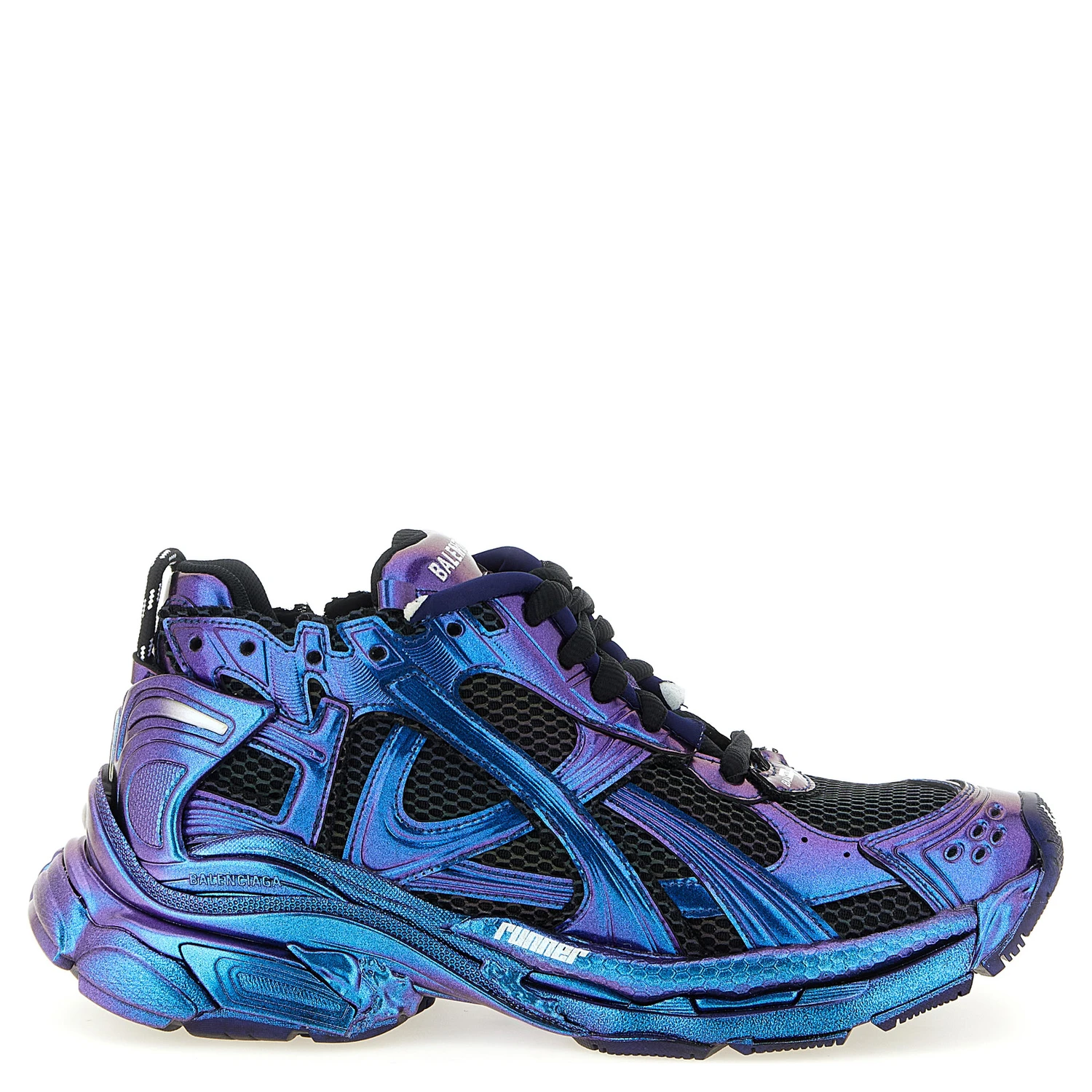 Blue Polyethylene Athletic Sneakers