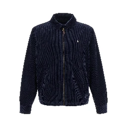 Blue Cotton Full-Length Jacket
