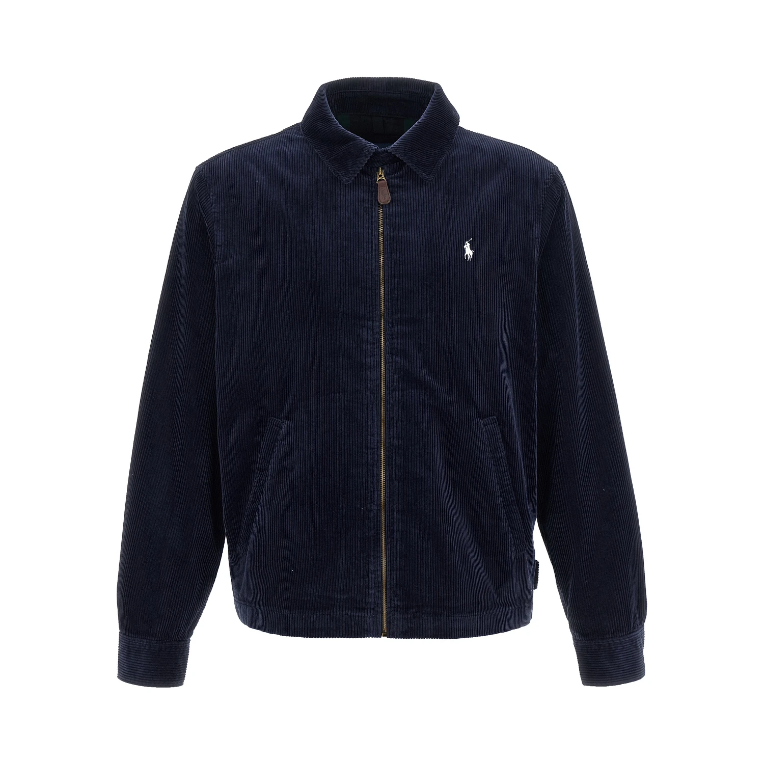 Blue Cotton Full-Length Jacket