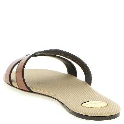Brown Calfskin Slides
