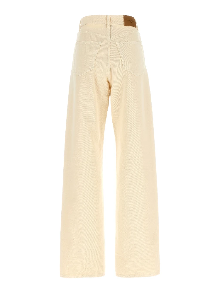 Beige Cotton Jeans Denim alternative