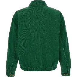Bicolor Cotton Full-Length Jacket