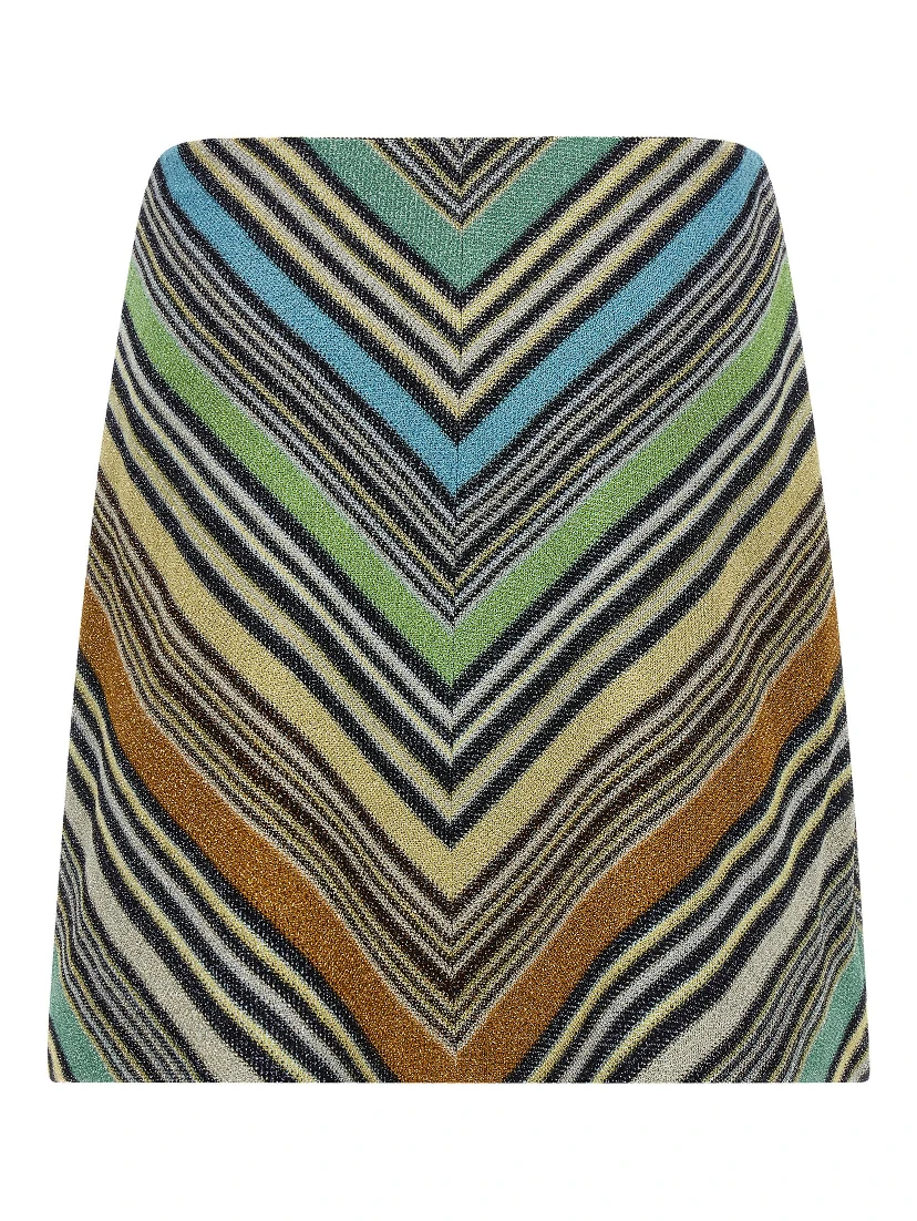 Multicolor Viscose Long Skirt