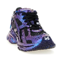 Blue Polyethylene Athletic Sneakers