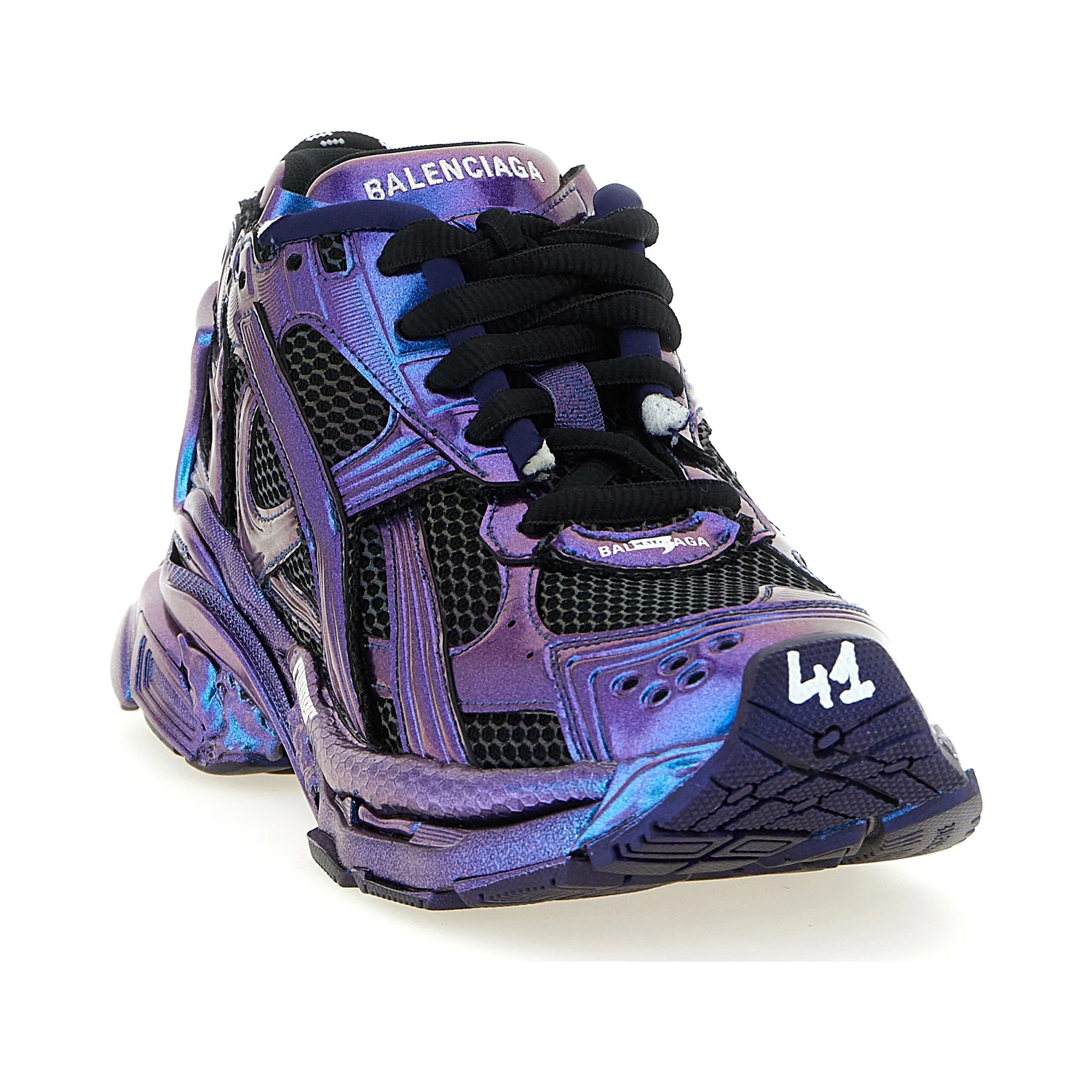 Blue Polyethylene Athletic Sneakers