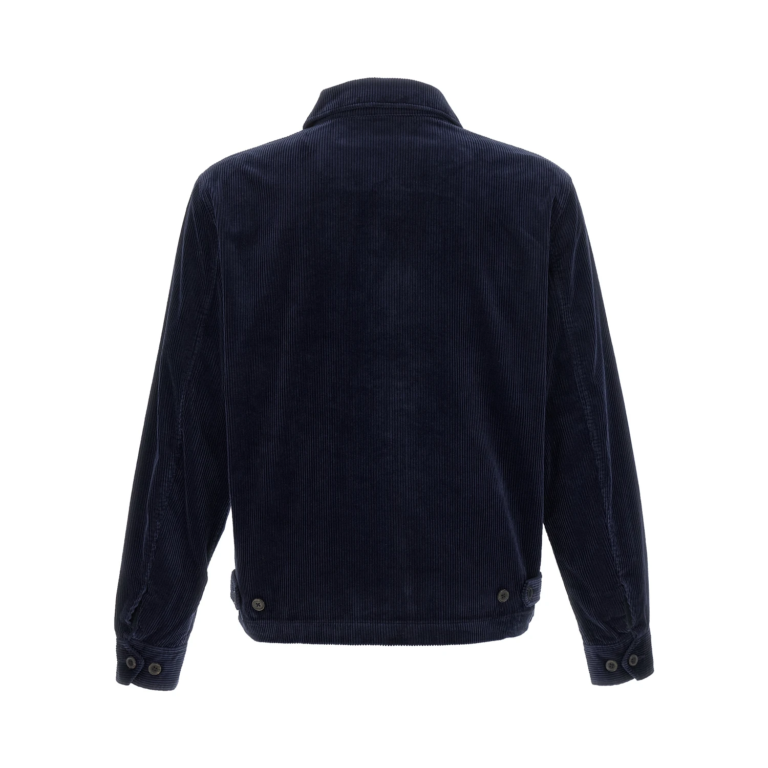 Blue Cotton Full-Length Jacket