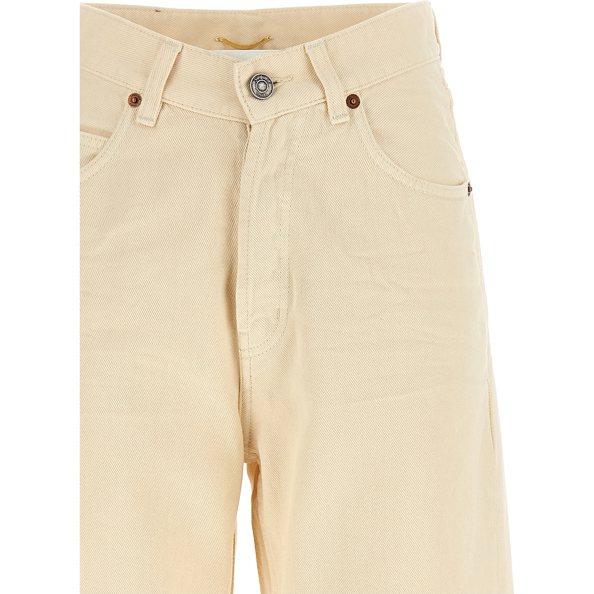 Beige Cotton Jeans Denim