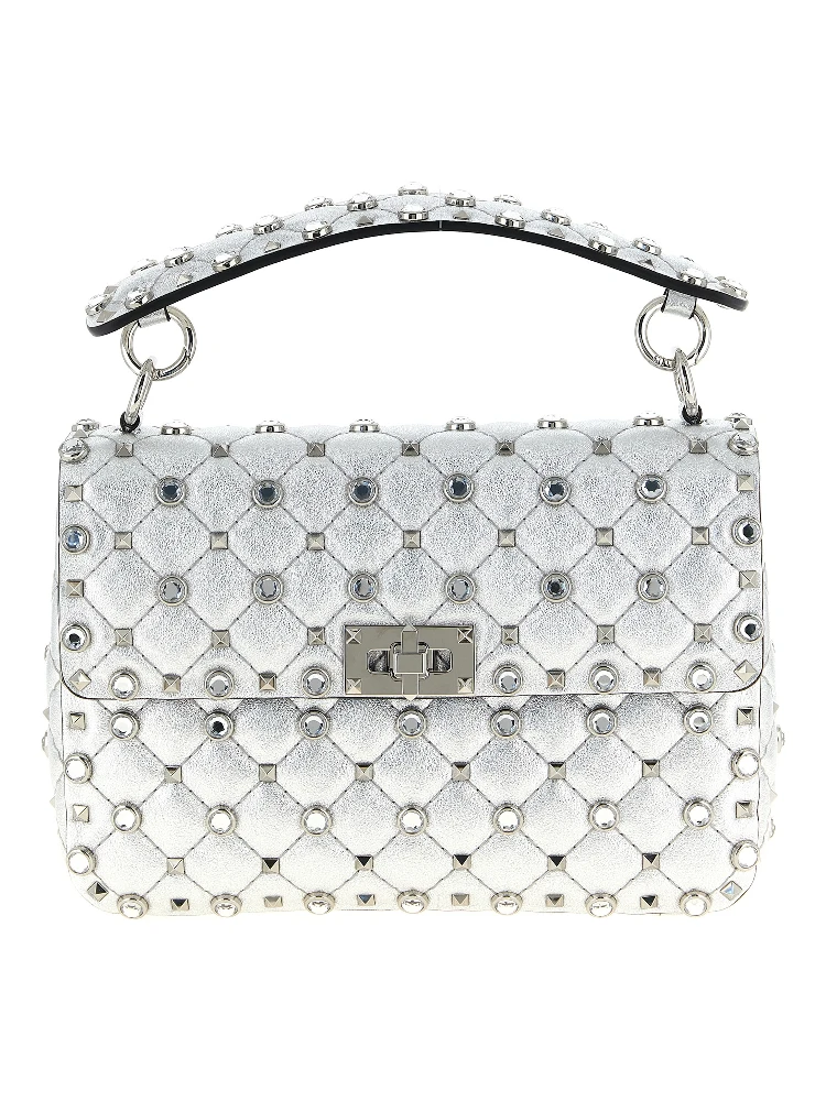 Silver Lamb Leather Shoulder Bag