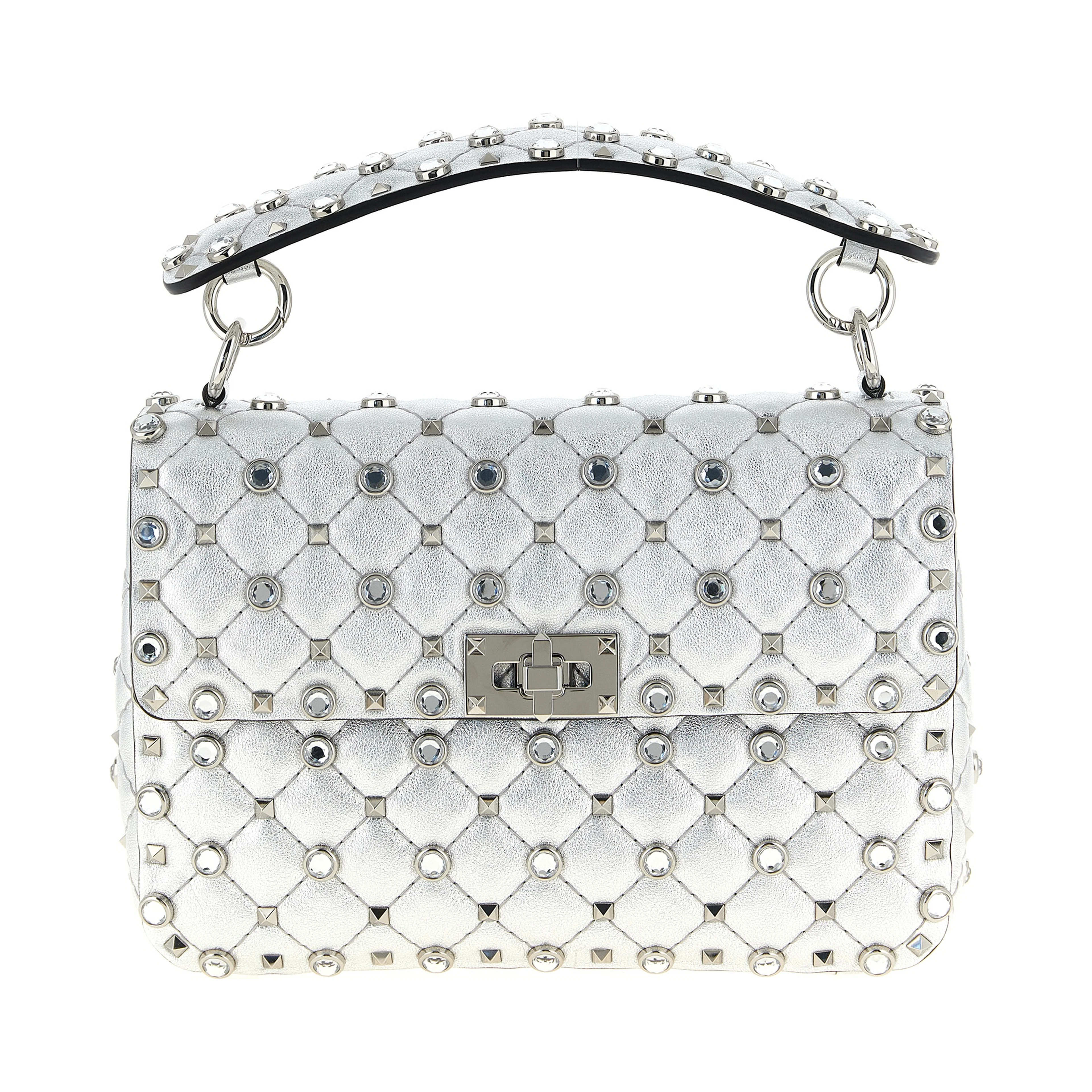 Silver Lamb Leather Shoulder Bag