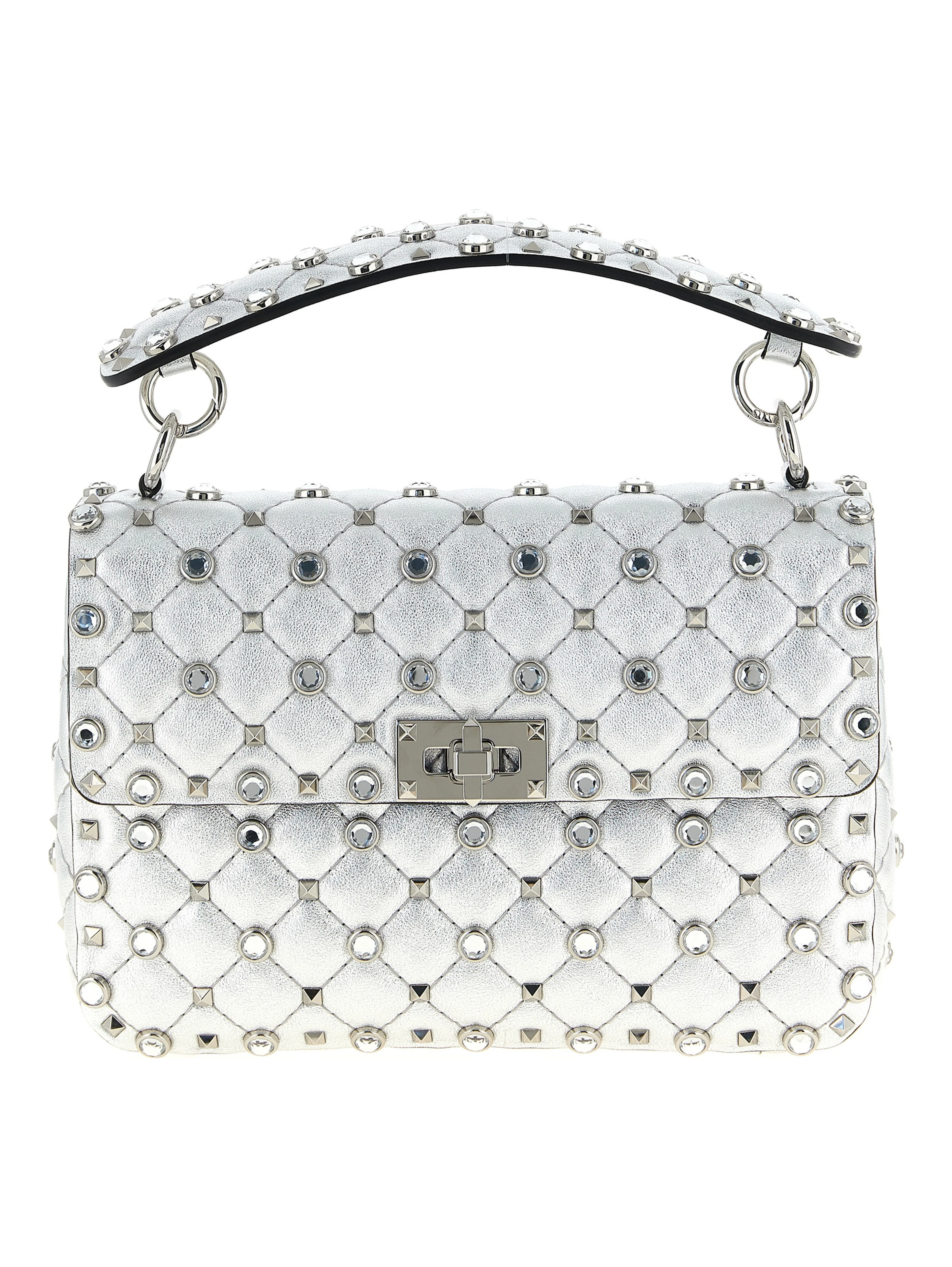Silver Lamb Leather Shoulder Bag