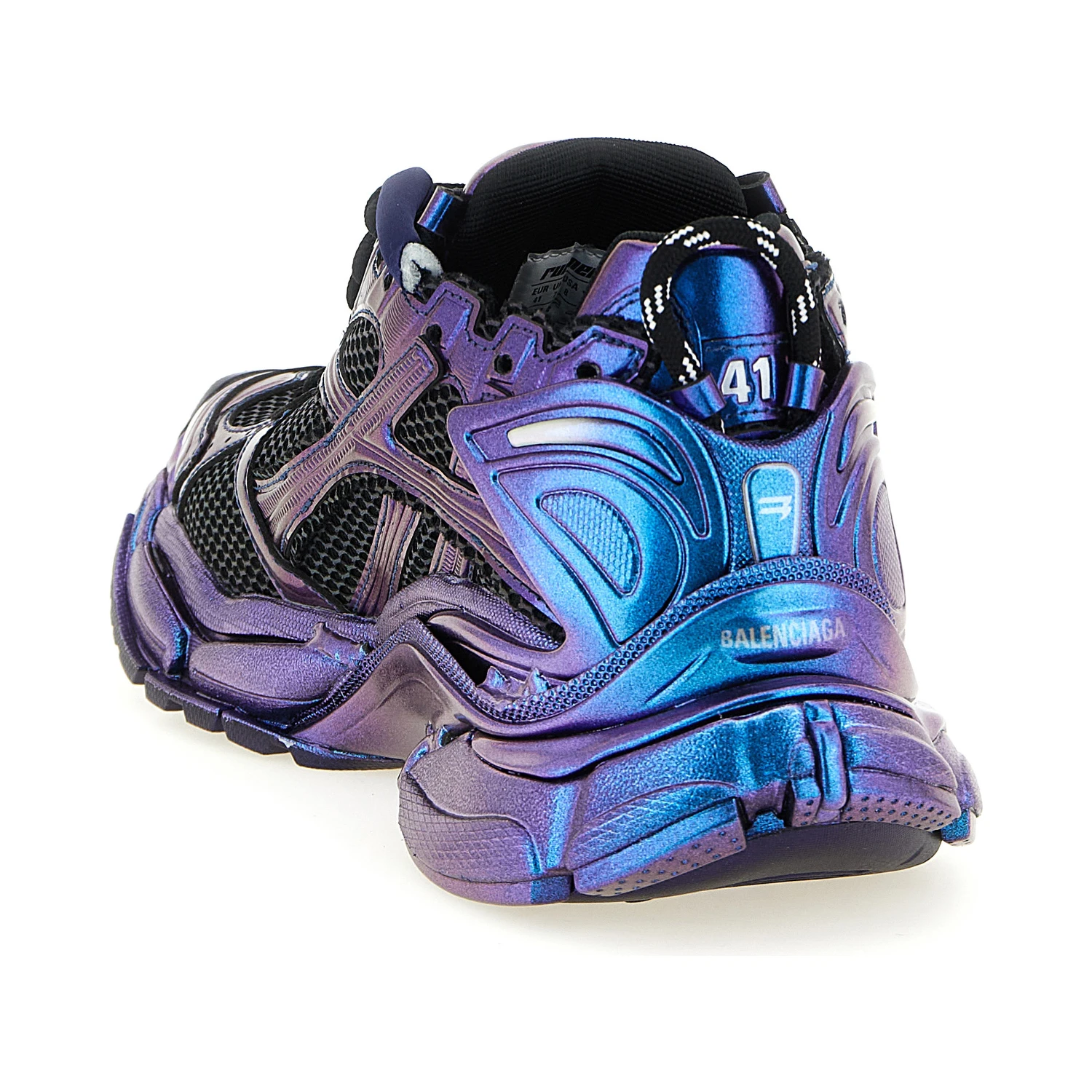 Blue Polyethylene Athletic Sneakers