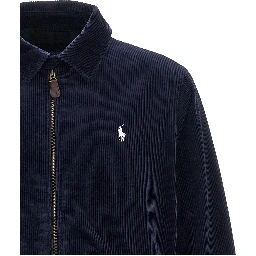 Blue Cotton Full-Length Jacket