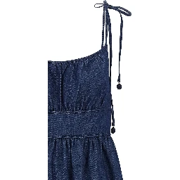 Blue Cotton Midi Dress