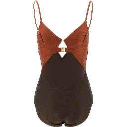 Brown Polyamide One-Piece Swimsuit