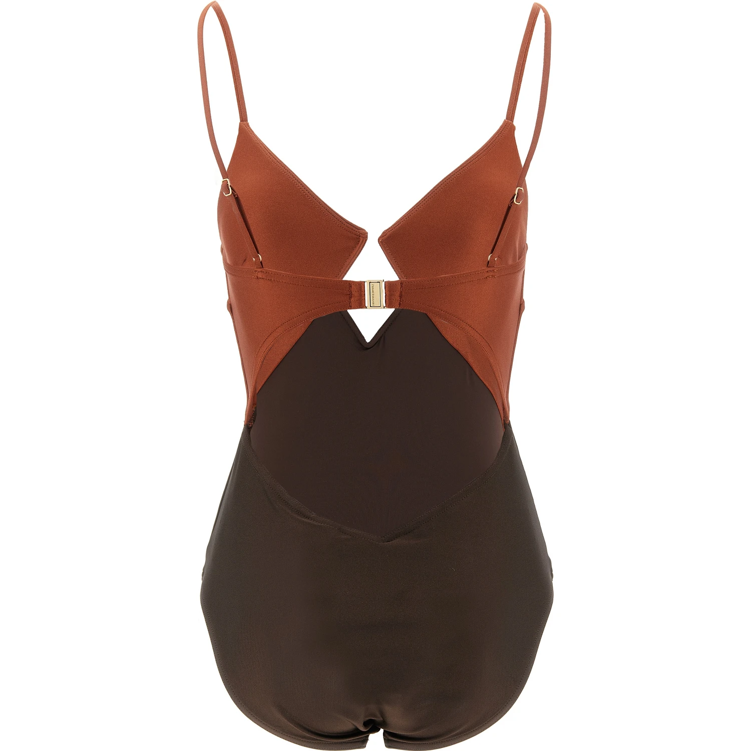 Brown Polyamide One-Piece Swimsuit