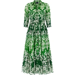 Bicolor Cotton Midi Dress