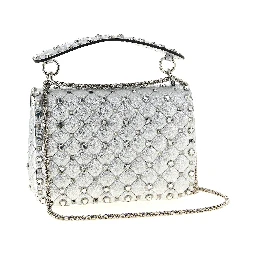 Silver Lamb Leather Shoulder Bag